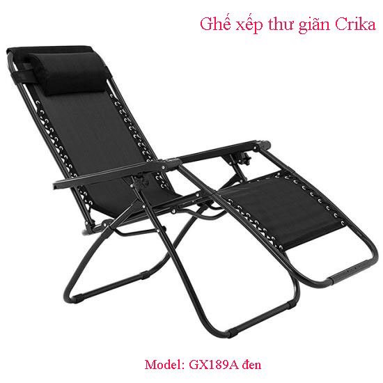 Ghế xếp thư giãn Crika GX189A (đen-ghi)